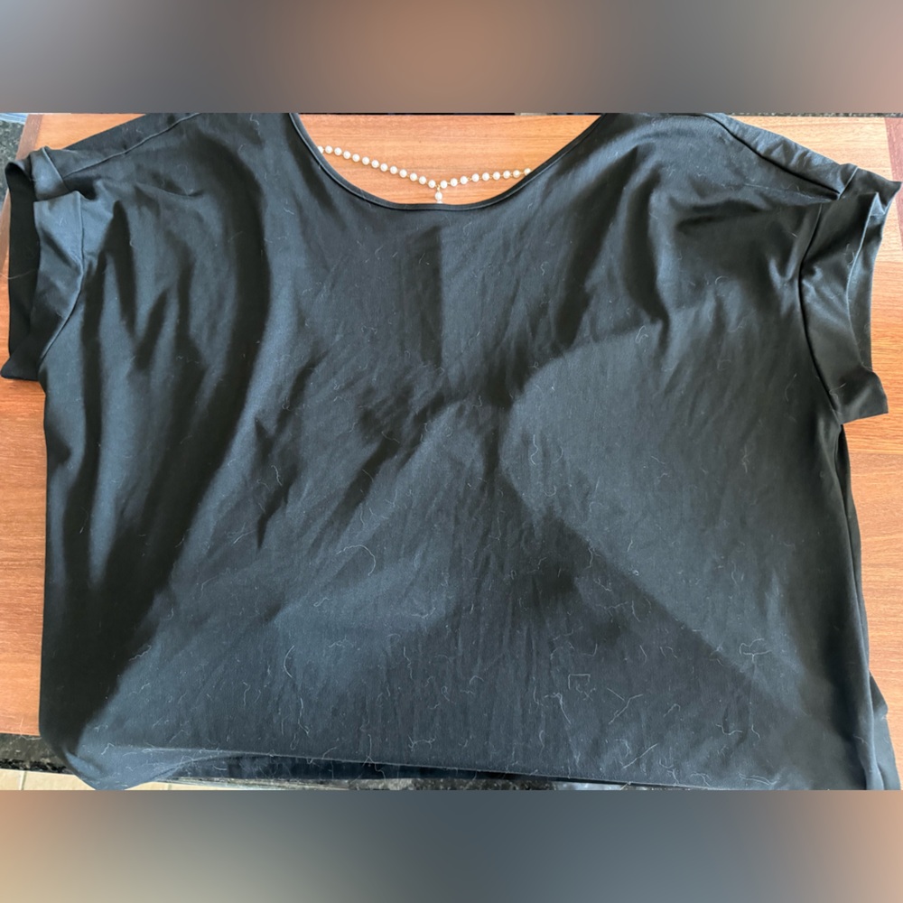 SHEIN Black Shirt with Pearl Back